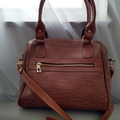 Bolsa Croco toda em couro legítimo