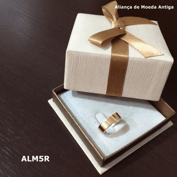 Aliança de Moeda Antiga Reta 5MM com Revestimento em Prata – ALM5R