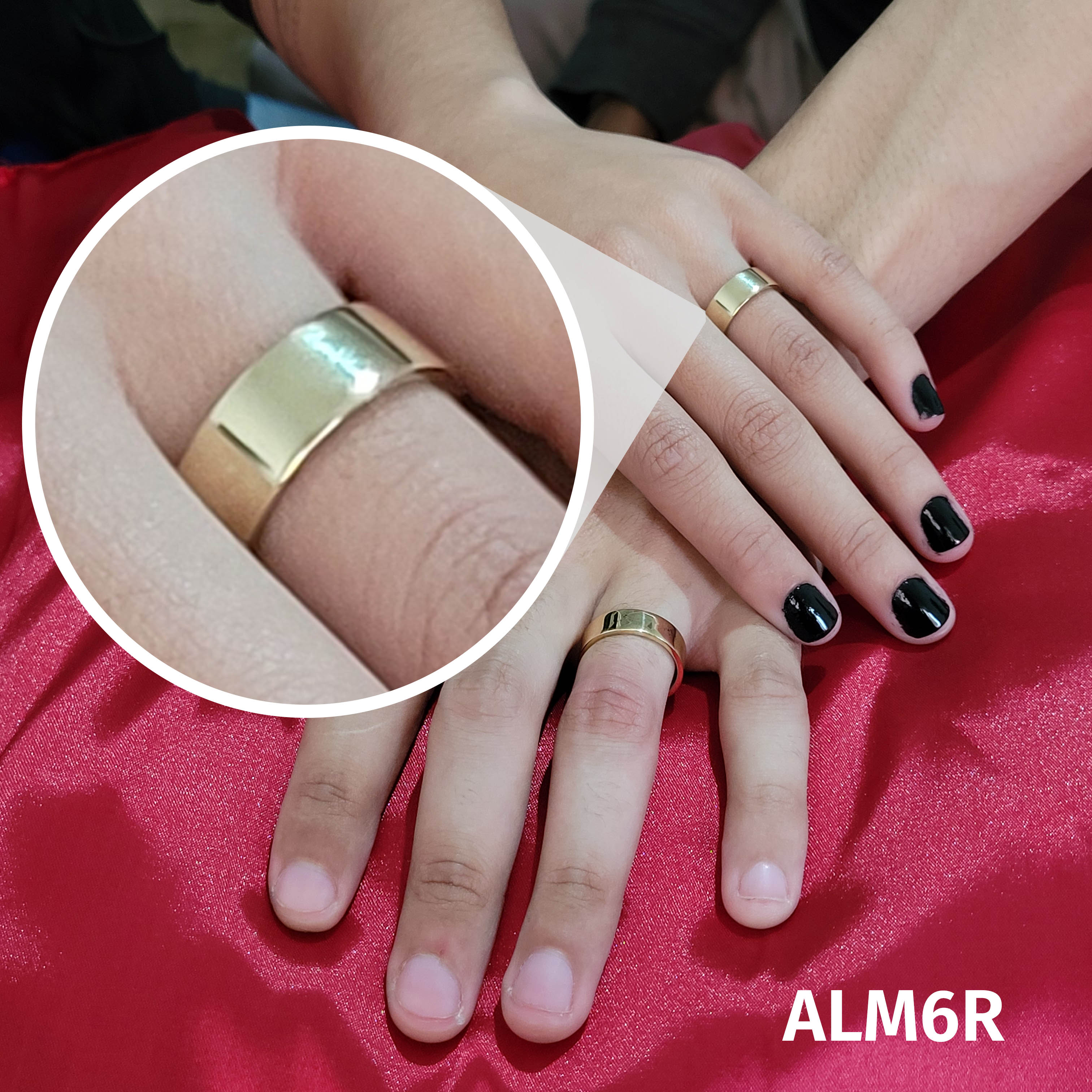 Aliança de Moeda 6mm Reta com forro de prata - ALM6R