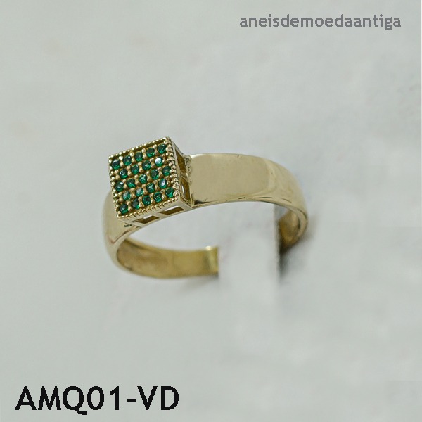 Anel Quadrado de Moeda Antiga – AMQ01-VD